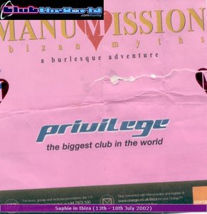 Manumission @Priviledge - ClubTheWorld in Ibiza (31st August - 14th September 2002)