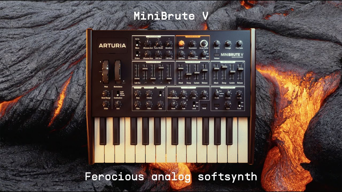 Arturia MiniBrute V Recreates Hardware Monosynth As Polyphonic Virtual Instrument