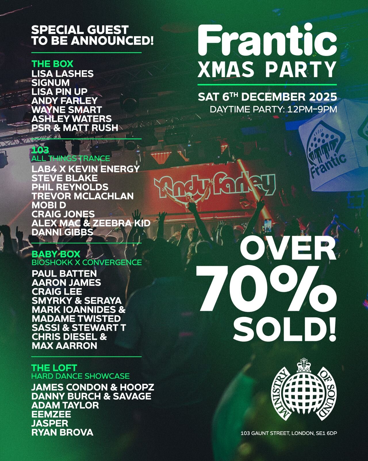 Frantic Xmas Party 2025 (Saturday 6th December 2025)