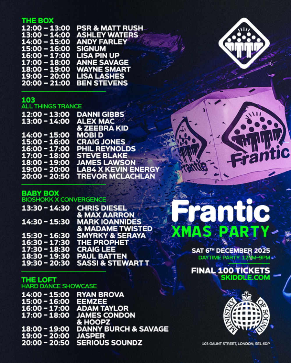 Frantic Xmas Party 2025 (Saturday 6th December 2025)