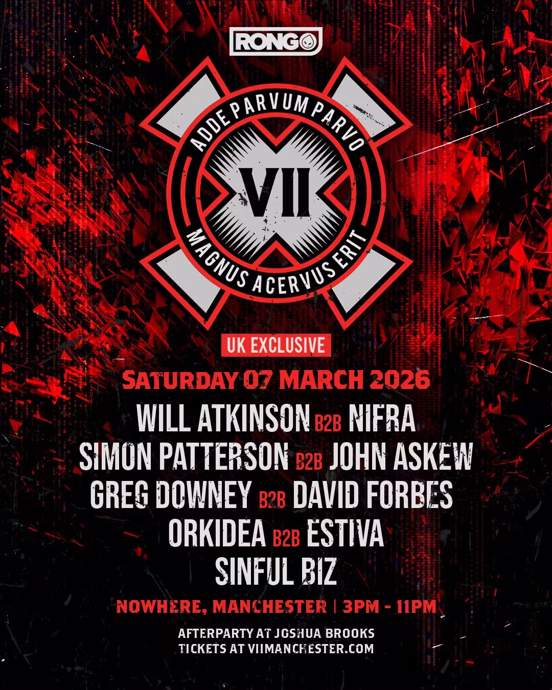 RONG presents VII X Tenth Birthday (Saturday 7th March 2026)